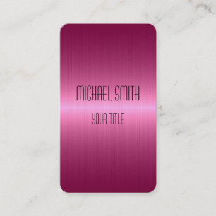 Hot Pink Stainless Steel Metal Business Card