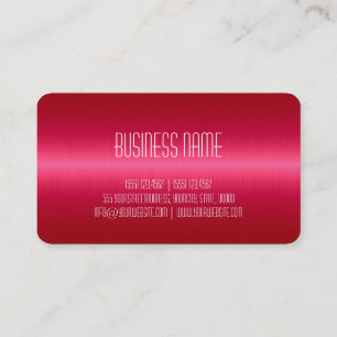 Hot Pink Stainless Steel Metal Look Business Card