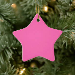 Hot Pink Star Ceramic Tree Decoration