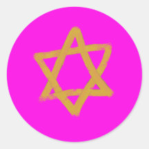 Hot Pink Star of David Stickers