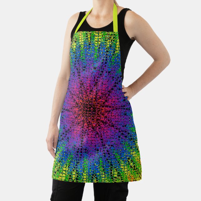 Hot Pink Starburst All-Over Print Apron (Insitu)