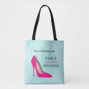 Hot Pink Stiletto High Heel Shoe Chic Business Tote Bag