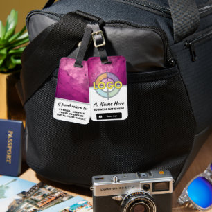 Hot Pink Stone Branding Personalised Business Logo Luggage Tag