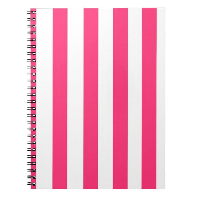 Hot Pink Striped Notebook (Front)