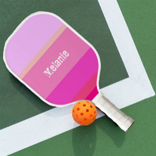 Hot Pink Stripes Custom Pickleball Paddle