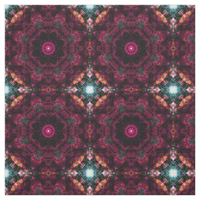 Hot Pink Summer Rose Kaleidoscope, Fabric (Swatch)