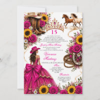 Hot Pink Sunflower Fuchsia Vaquera Quinceañera