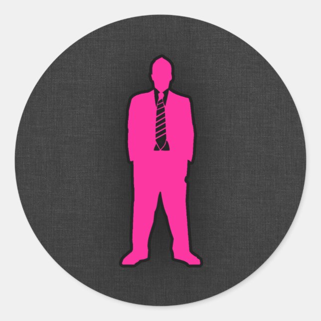 Hot Pink Swag Classic Round Sticker (Front)