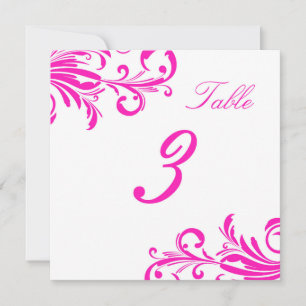 Hot Pink Swanky Swirls Table 3 Invitation