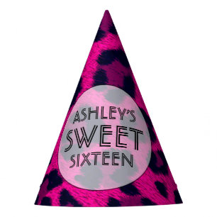 Hot Pink Sweet 16 Birthday Party Hat