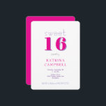 Hot Pink Sweet 16 Birthday Party Invitation<br><div class="desc">Hot Pink Sweet 16 Birthday Party Invitation.</div>