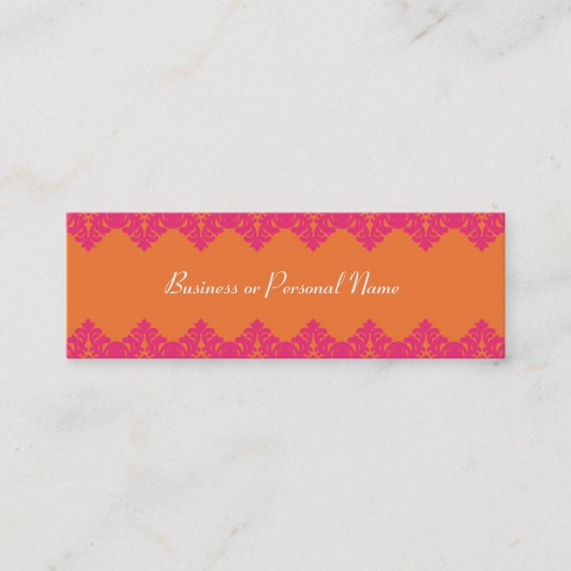 Hot Pink & Tangerine Lace Skinny Card (Front)