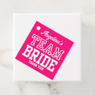 Hot Pink Team Bride Bachelorette Party Favour Tags