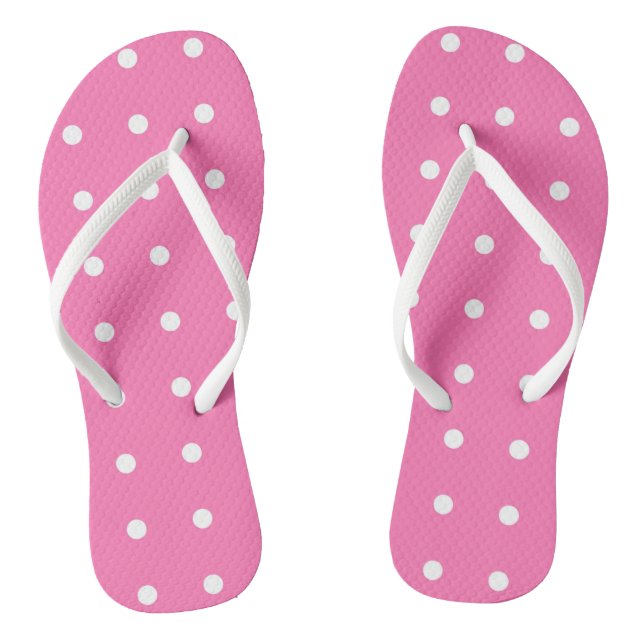 Hot Pink Template Rustic Design White Dotted Trend Jandals (Footbed)