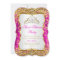 Hot Pink Tiara Princess Sweet 16 Gold White Invite