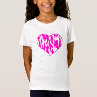 Hot Pink Tiger Print Heart