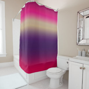 Hot Pink to Grape Horizen Ombre design Shower Curtain