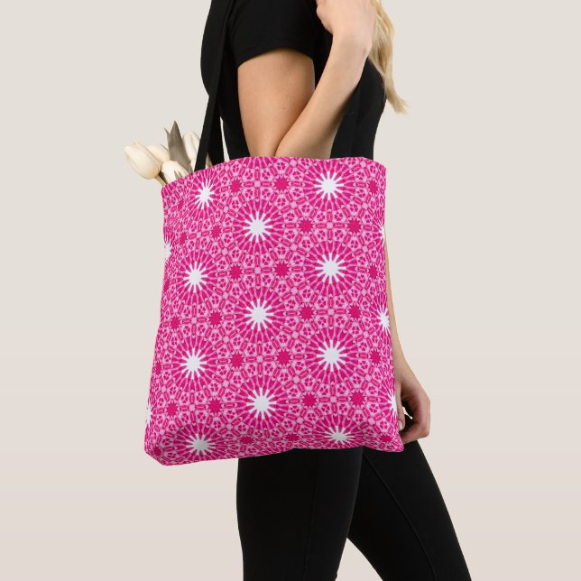Hot Pink  Tote Bag (Close Up)