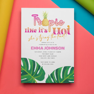Hot Pink Tropic Like It's Hot Bachelorette Party Invitation