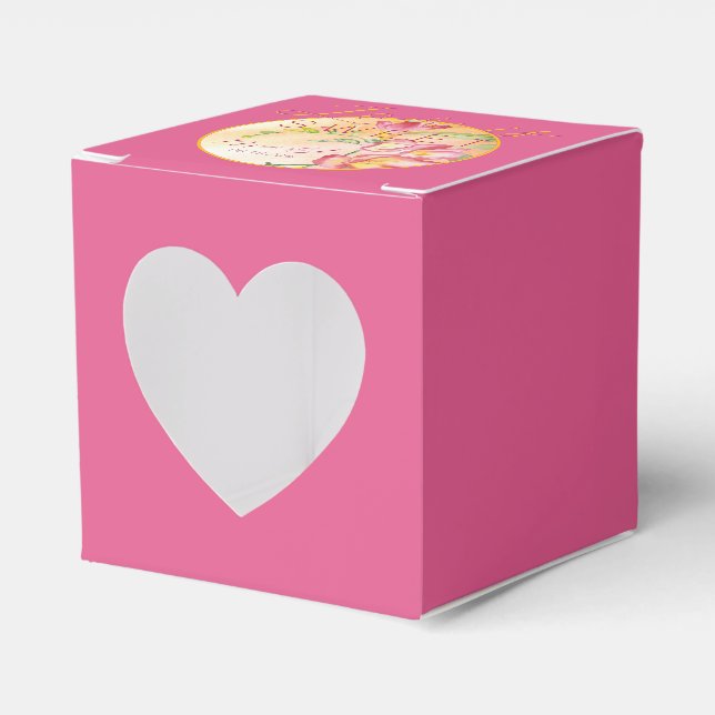 Hot Pink Tropical Freesia Favour Box (Front Side)