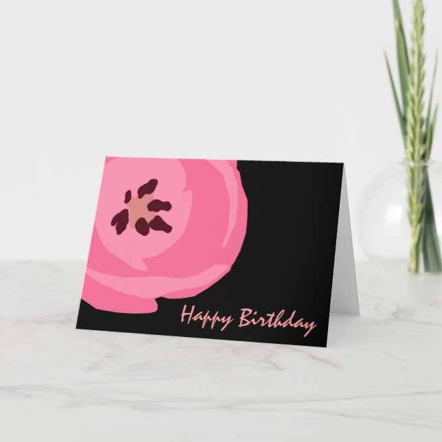 Hot Pink Tulip Birthday Card (Front)