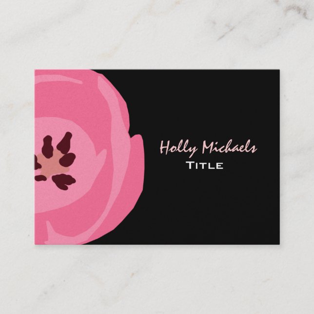 Hot Pink Tulip Painting Business Card (Front)