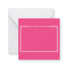 Hot Pink Two Border Minimalist Name Monogram