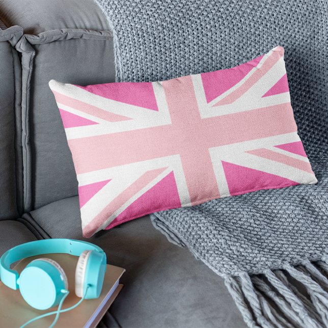 Hot Pink Union Jack Lumbar Cushion (Creator Uploaded)