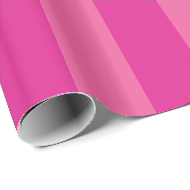 Hot Pink Vertical Stripe Pattern Wrapping Paper (Roll Corner)