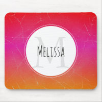 Hot Pink Vibrant Orange Gradient Abstract Monogram