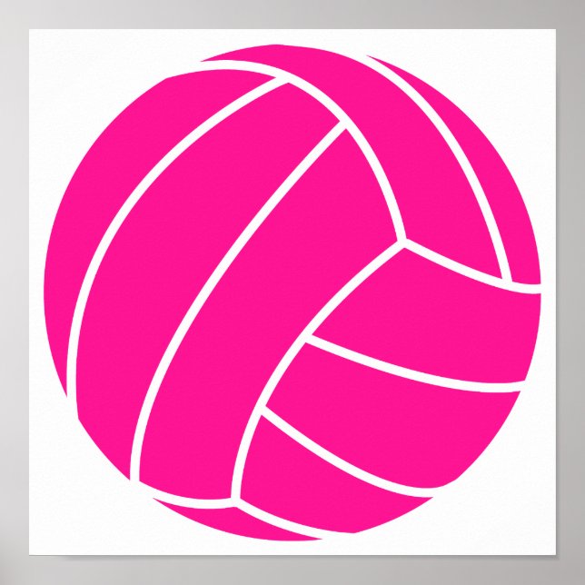 Hot Pink Volleyball Poster (Front)