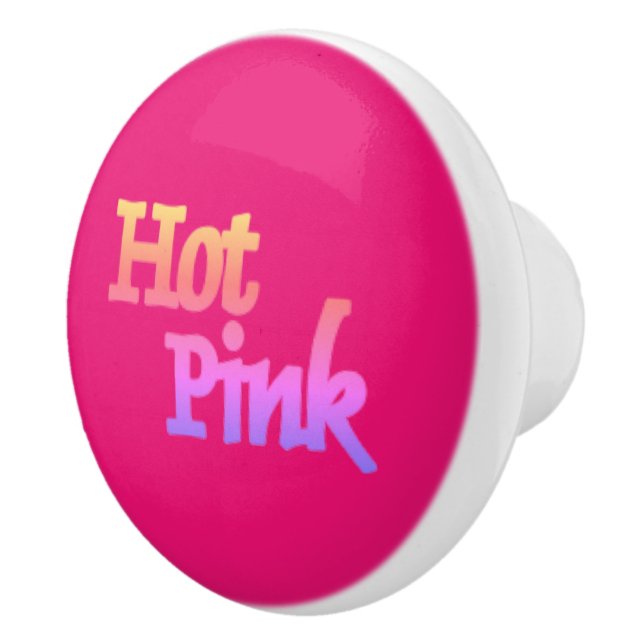 Hot Pink w name ceramic knob (Right)