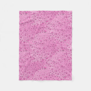 Hot pink water droplets fleece blanket