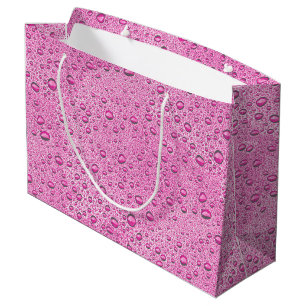 Hot pink water droplets large gift bag