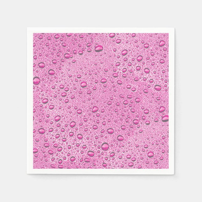Hot pink water droplets napkin (Front)