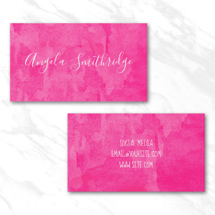 Hot Pink Watercolor Background Business Card