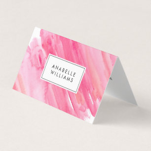 Hot Pink Watercolor Modern Business Card
