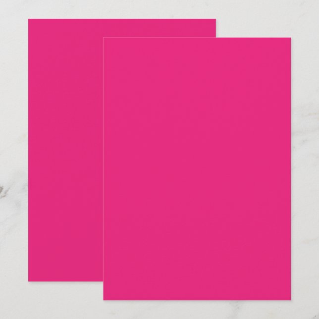 Hot Pink Wedding | Bold Solid Colour Invite (Front/Back)