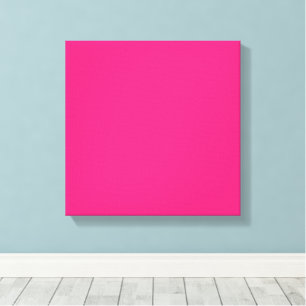 Hot Pink Wedding   Bold Solid Colour Invite Canvas Print