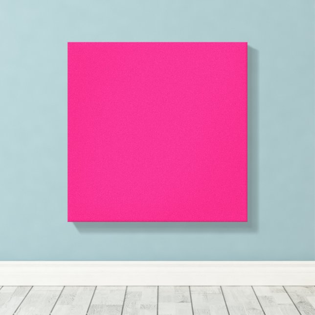 Hot Pink Wedding | Bold Solid Colour Invite Canvas Print (Insitu(Wood Floor))