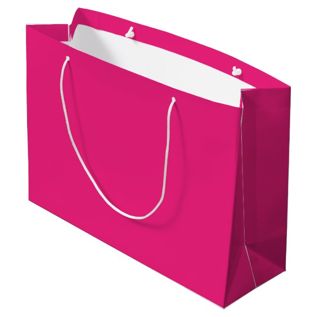 Hot Pink Wedding | Bold Solid Colour Invite Large Gift Bag (Back Angled)
