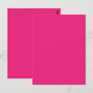 Hot Pink Wedding Bold Solid Colour Invite Postcard