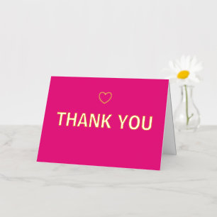 Hot Pink Wedding,Engagement Thank You Gold  Foil Greeting Card