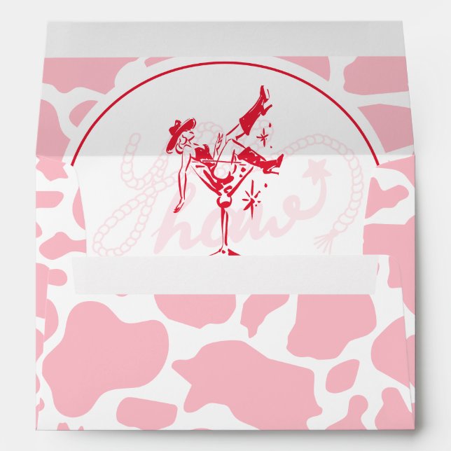 Hot Pink Western Bachelorette Party Envelope (Back (Bottom))