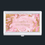 Hot Pink, White and Gold Foil Sparkle Marble Business Card Holder<br><div class="desc">Hot Pink, White and Gold Foil Sparkle Marble Minimalist Business Card Holder with gold hand lettered typography for the monogram. The Modern Hot Pink, White and Gold Foil Sparkle Marble Swirl Business Card Holder is perfect for any profession. If you need the name text does not fit your needs, please...</div>