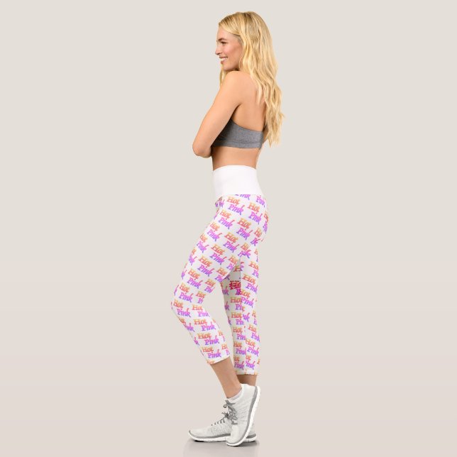 Hot Pink white capris pants (Left)