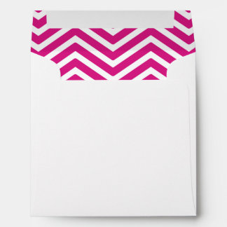 Hot Pink White Chevron Lined Envelope
