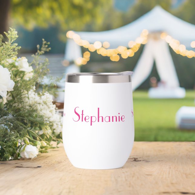 Hot Pink White Custom Name Gift Party Favor (Wedding)