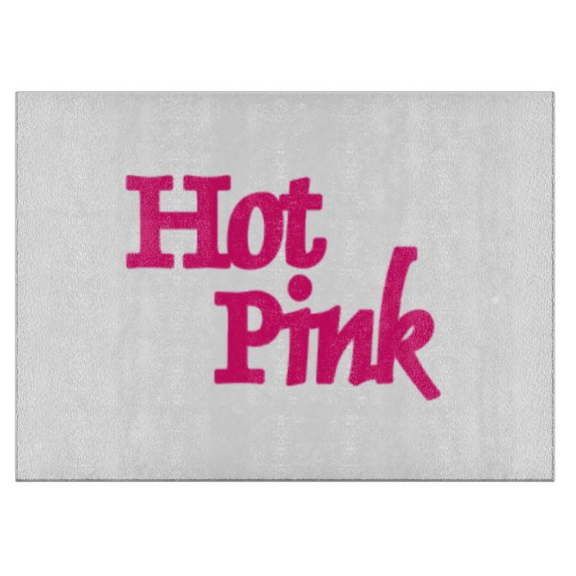 Hot Pink white glass cutting board (Front)