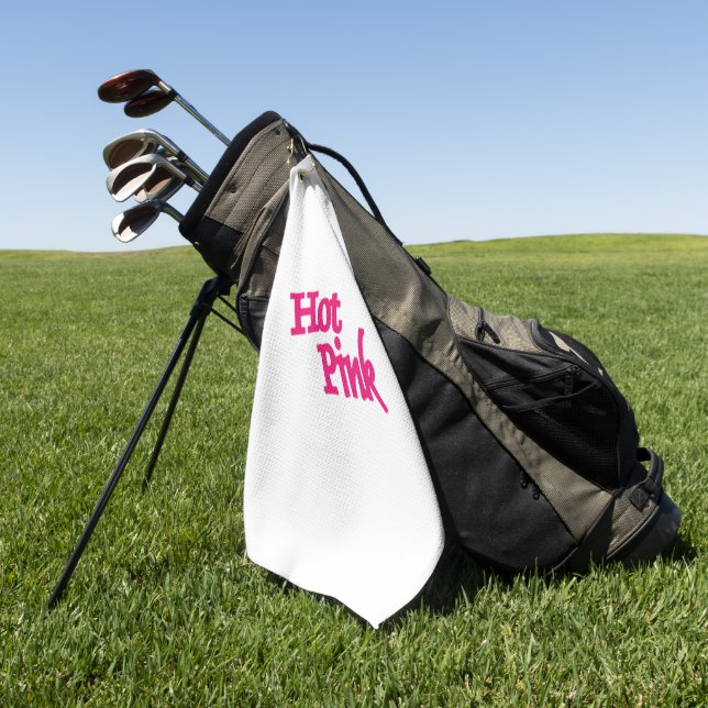 Hot Pink White golf towel (Green)